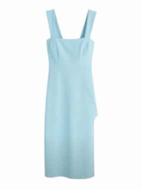 Abercrombie Aqua Blue Square-Neck Midi Dress